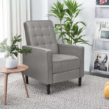 Giantex Accent Armchair, 3-Position Adjustable Sofa Chair Leisure Seat with Extendable Footrest