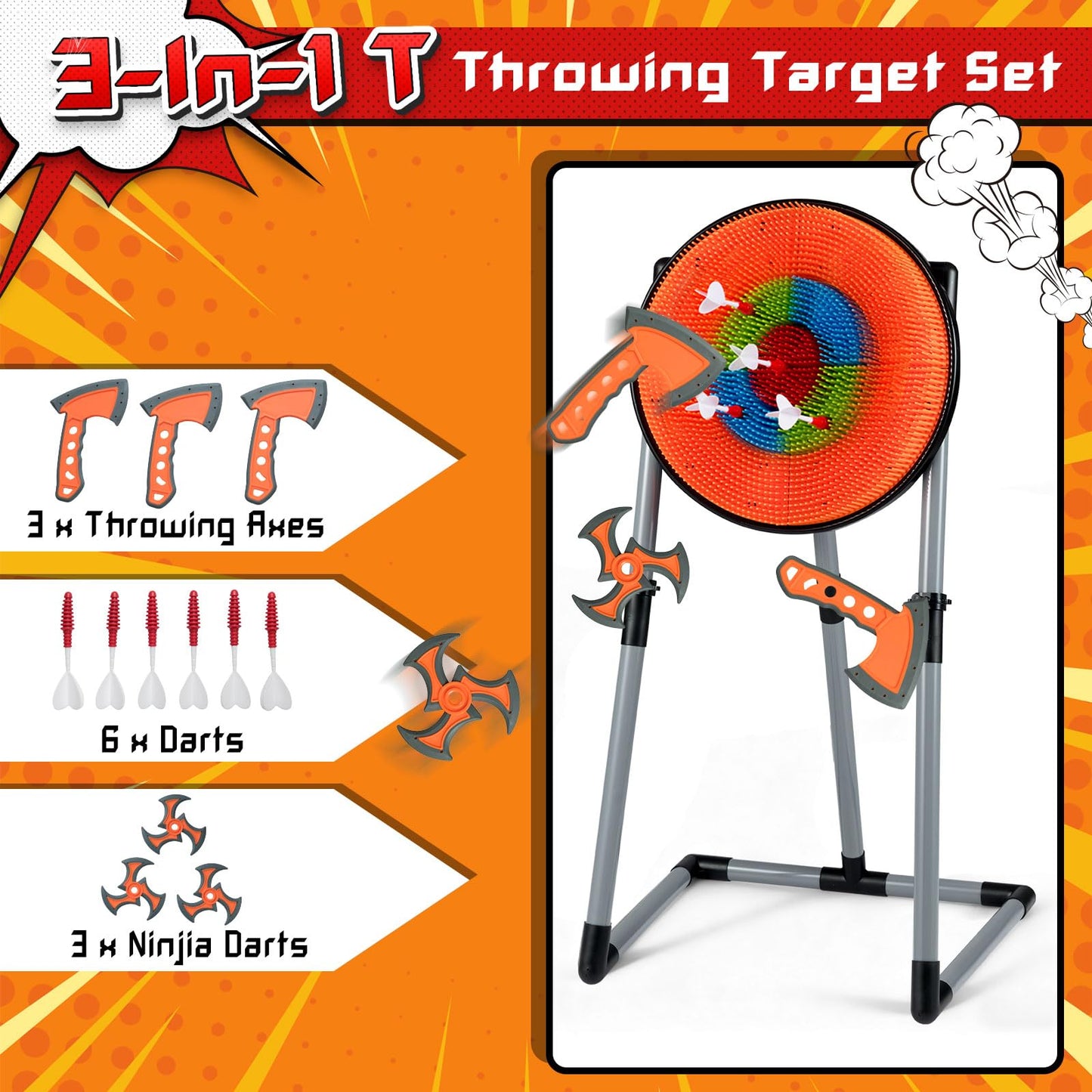 3 in 1 Throwing Target Set Activity Carnival Games for Kids