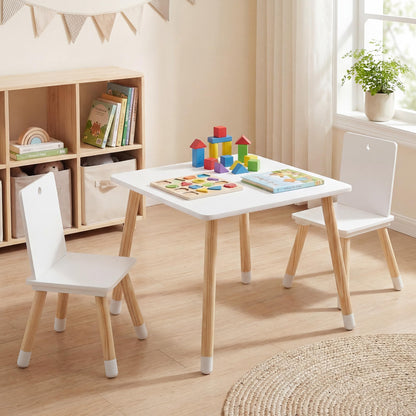 Kids Table and Chair Set, Children Activity Table with 2 Chairs