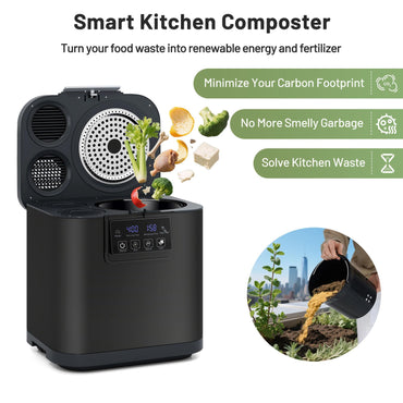 4L Electric Composter with Lid and Auto-Cleaning for Kitchen
