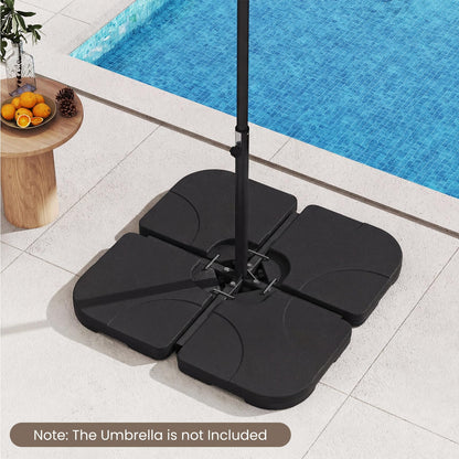 4-Piece 72 KG Heavy-Duty Cantilever Offset Patio Market Umbrella Base