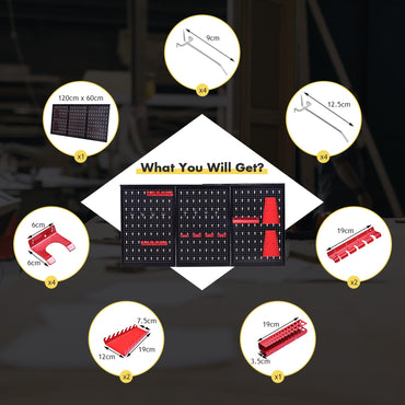 Pegboard Wall Organizer Kit with Drill Bit Storage Rack