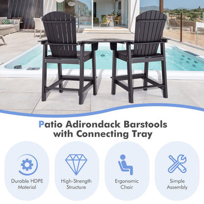 Adirondack Twin Chairs with Footrests & Table