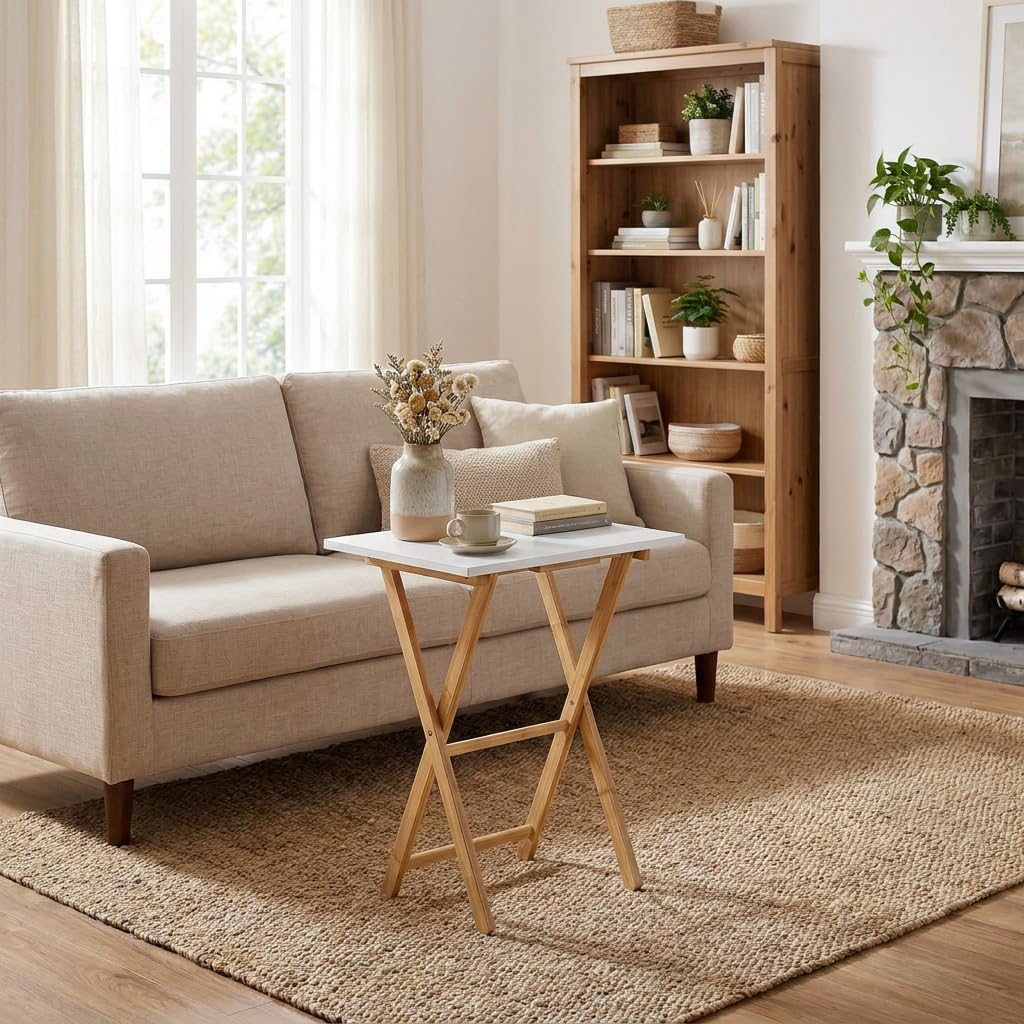 Folding Tables Set of 2, Portable TV Trays Table Small Sofa Side Tables