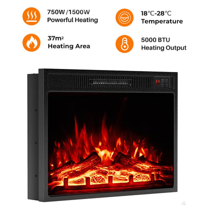 23” Electric Fireplace 750W/1500W Fireplace Insert