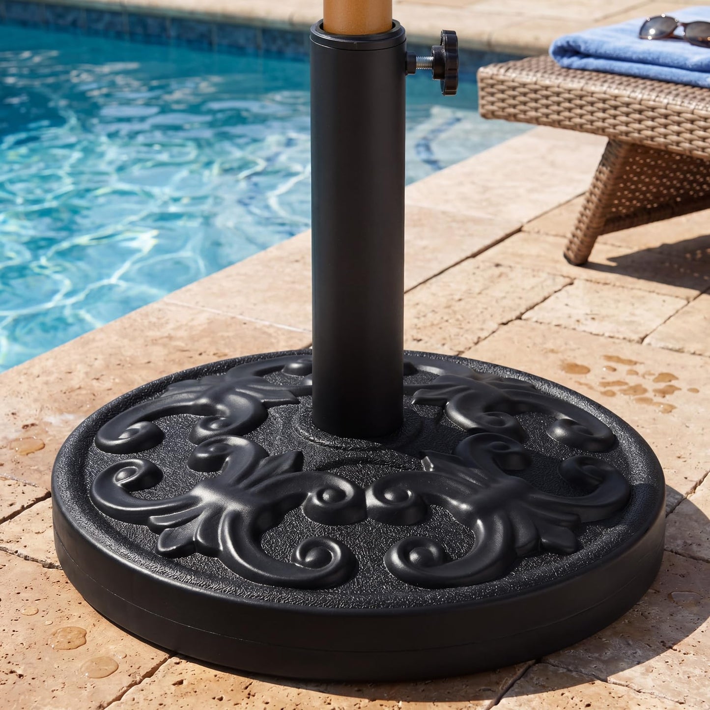 Round Parasol Base, 38mm Heavy Duty Umbrella Stand