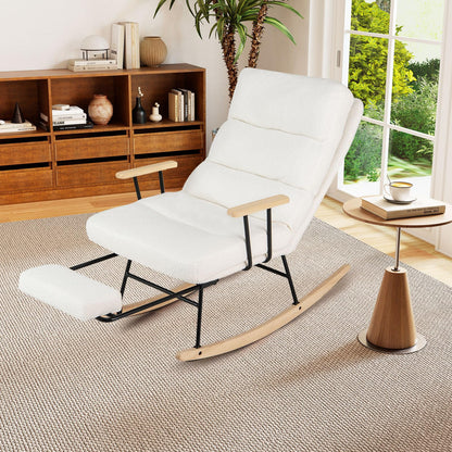 Nursery Rocking Chair Teddy Velvet Upholstered Rocking Chair
