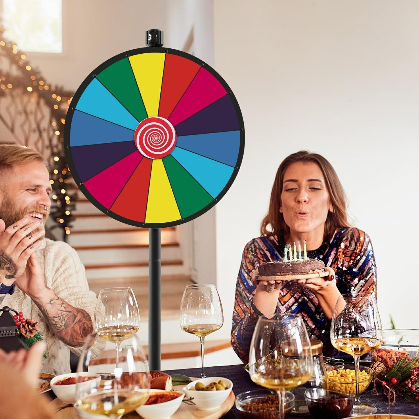 60 cm Spinning Prize Wheel Dual Use with Stand