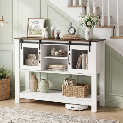 Vintage Console Table, Farmhouse Narrow Entryway Table Kitchen Sideboard