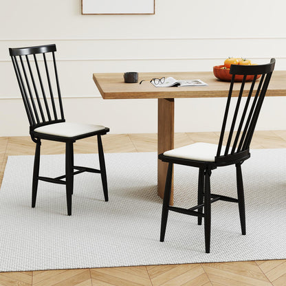 Windsor Dining Chair Set of 2 with Spindle Back for Kitchen and Restaurant