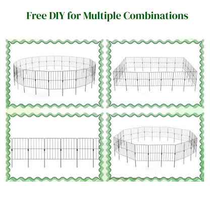 GiantexUK Decorative Garden Fence 51in x 14ft/24in x 13ft Foldable Rustproof Metal Wire Fencing