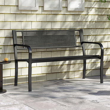 127cm Garden Bench Outdoor Furniture Leisure Seating Patio Chair Dot Matrix Pattern