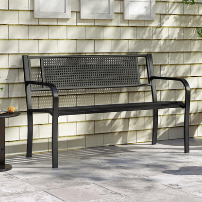 127cm Garden Bench Outdoor Furniture Leisure Seating Patio Chair Dot Matrix Pattern