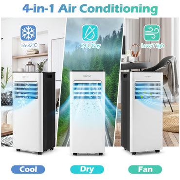 Giantex 4-in-1 Portable Air Conditioner 9000 BTU Air Conditioning Unit with 2 Speeds Fan Dehumidifier & Sleep Mode