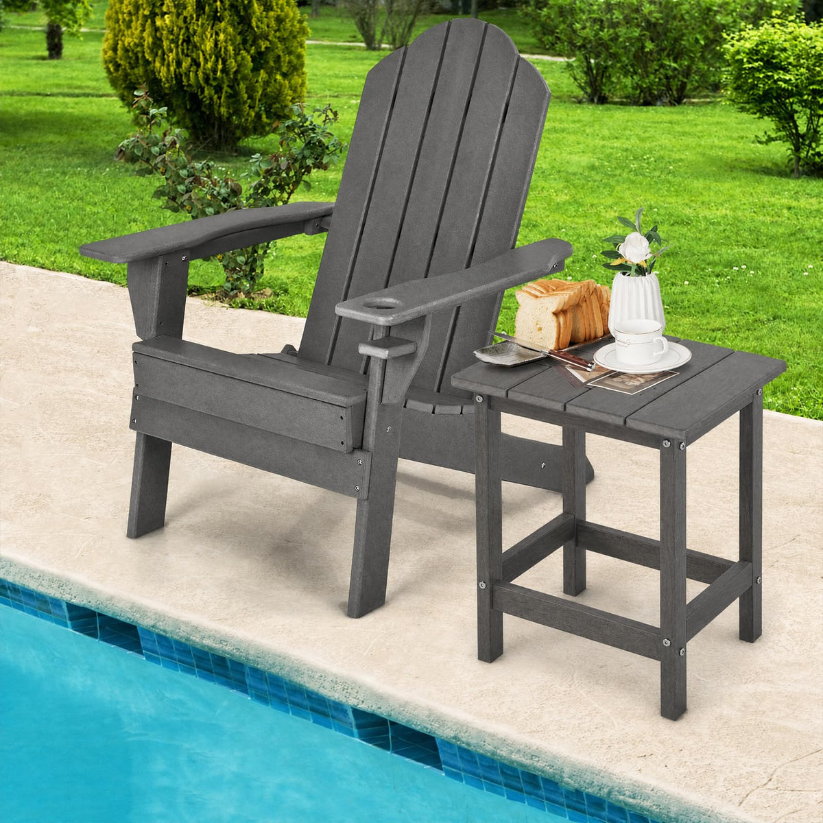Outdoor Weather-Resistant HDPE Side Table for Patio and Garden