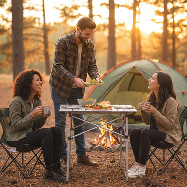 Folding Roll-up Aluminium Camping Table for 4