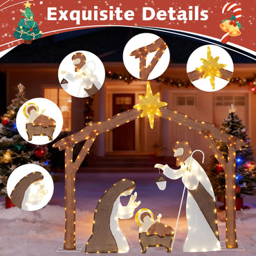 Lighted Outdoor Christmas Decoration Nativity Scene with LED Lights