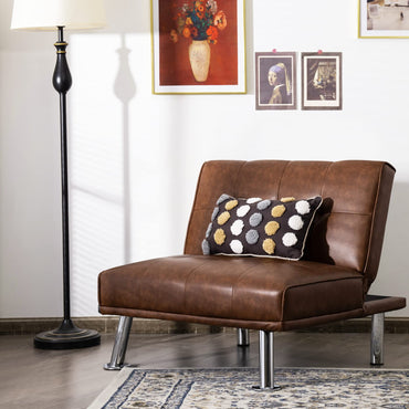 Single Sofa Chair with 3-Position Adjustable Backrest for Home Office