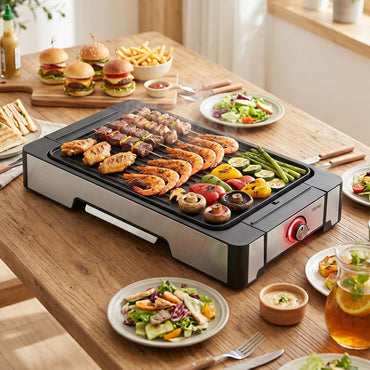 2-in-1 Electric Grill and Griddle, 2300W Non-Stick Table Grill
