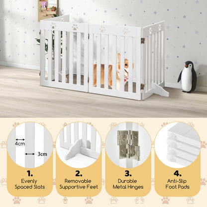 120 CM 8-Panel Height Anti-Rust Pet Playpen with Lockable Gate