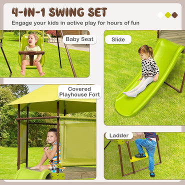 4 in 1 Heavy Duty Metal Swing Frame with Baby Swing