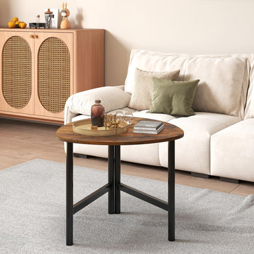 Coffee Table Triangle Center Table with Metal Legs Industrial Accent Sofa Table