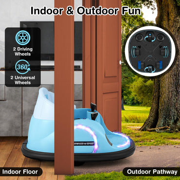 12V Kids Bumper Car with Joysticks Remote Control for Toddlers 18+ Months Old