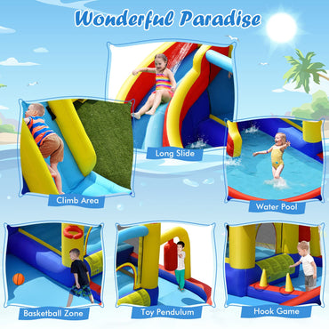 Large Water Bounce House with Air Blower Blow up Inflatables Park for Kids