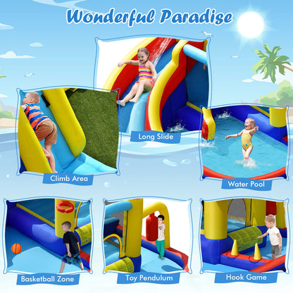 Large Water Bounce House with Air Blower Blow up Inflatables Park for Kids