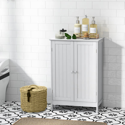 Double Door Bathroom Floor Cabinet with Shelf