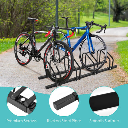 4 Bike Rack, Steel Bicycle Floor Parking Stand