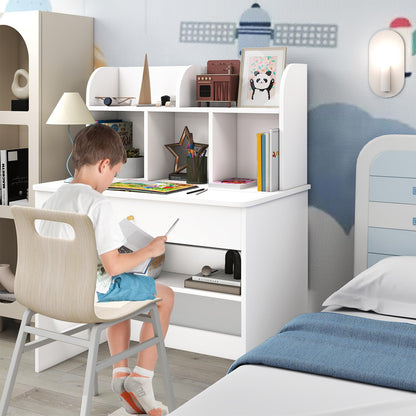 Kids Wooden Study Desk with Hutch and Drawer