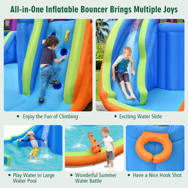 Kids Bouncer Jumping Water Park with Double Slides & Water Guns