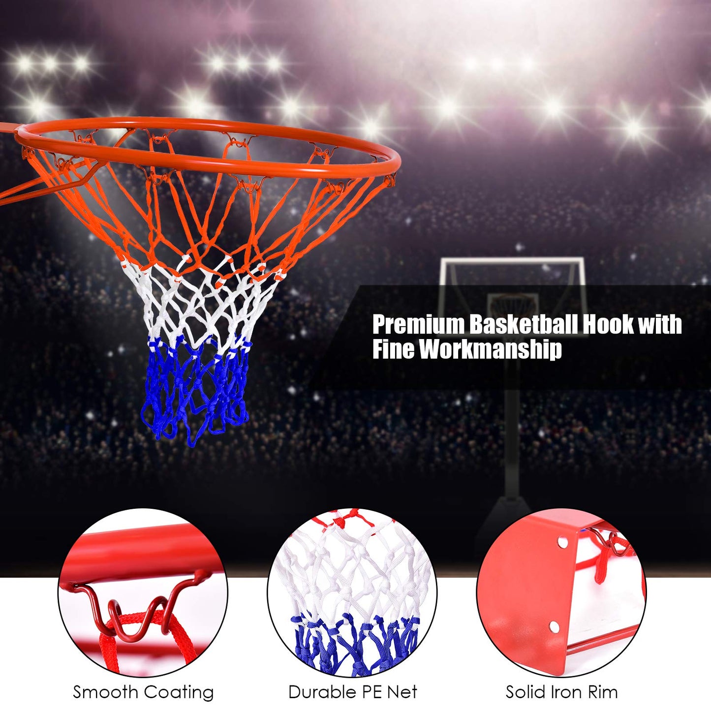 46cm Replacement Basketball Rim for Kids Adults