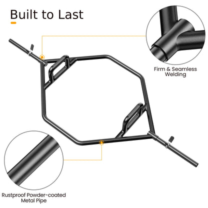 Olympic Hex Trap Bar with Flat or Raised Knurled Handles