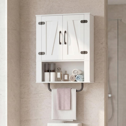 Bathroom Wall Cabinet Farmhouse Wall Mounted Organizer with 2 Barn Doors