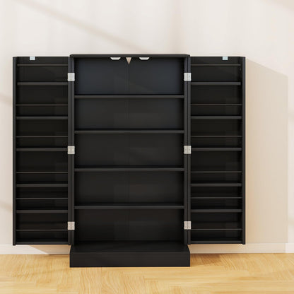 104cm Tall Kitchen Pantry Storage Cabinet with Doors and Adjustable Shelves