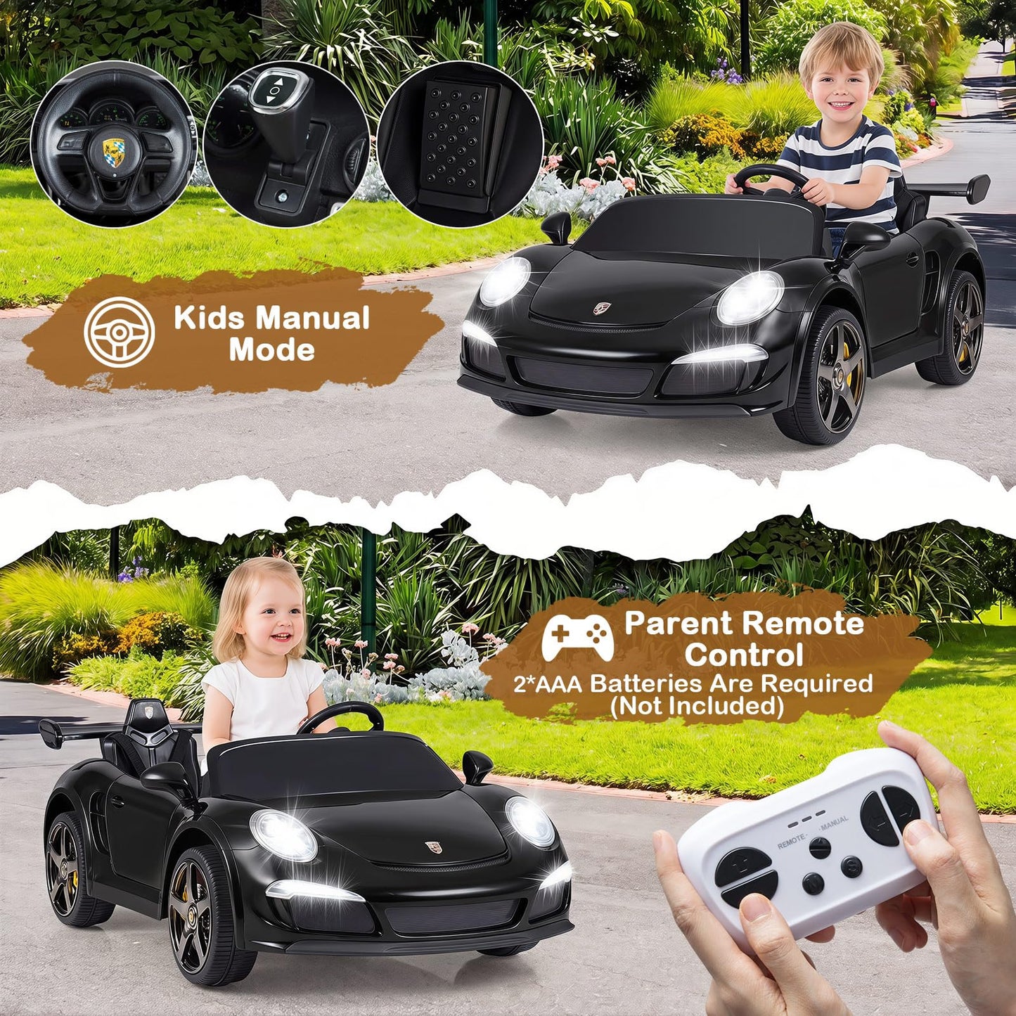 2-Seater Kids Ride on Car, 24V Battery Powered Car