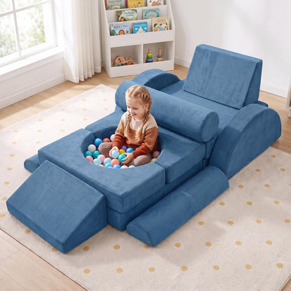 Kids Play Couch, 13-Piece Modular Toddler Soft Foam Playset