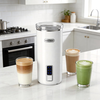 6-in-1 Electric Milk Frother, 250ml Automatic Milk Foamer & Steamer