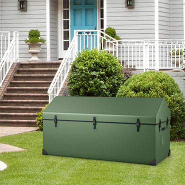 658L Outdoor Storage Box Tarpaulin Deck Box with Ventilated Window