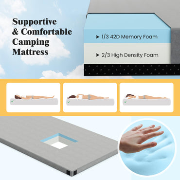 188 x 97 x 6.5cm Waterproof Roll up Travel Car Sleeping Pad with Fixing Straps