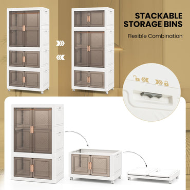 421L Foldable Portable Wardrobe with 10 Retractable Hangers