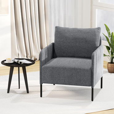 Chenille Single Seat Sofa with Cushion and Adjustable Foot Pads