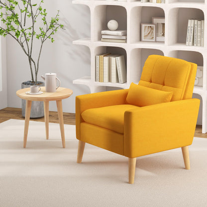 Mid-century Modern Accent Chair with Lumbar Pillow