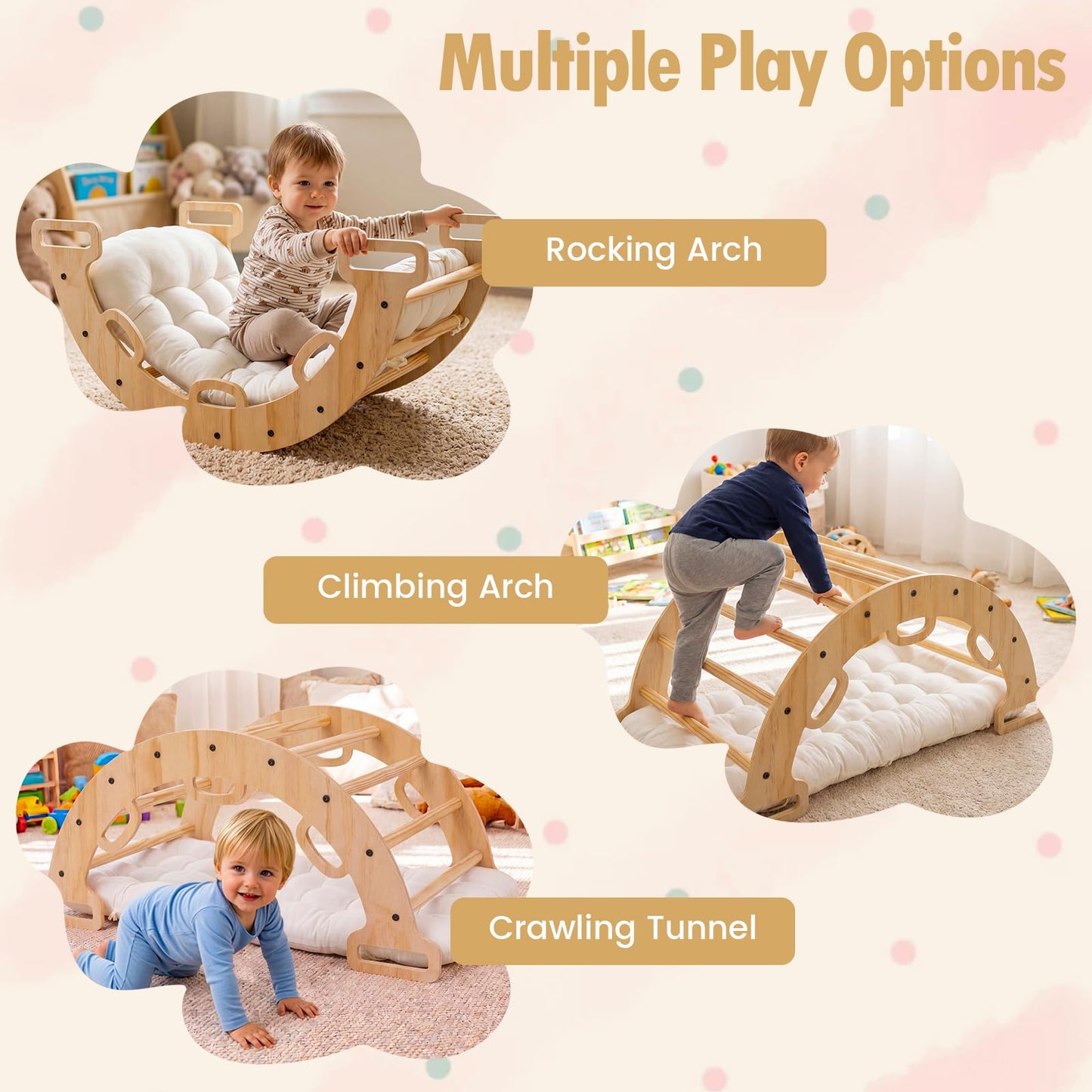 3 in 1 Montessori Kids Climbing Rocker