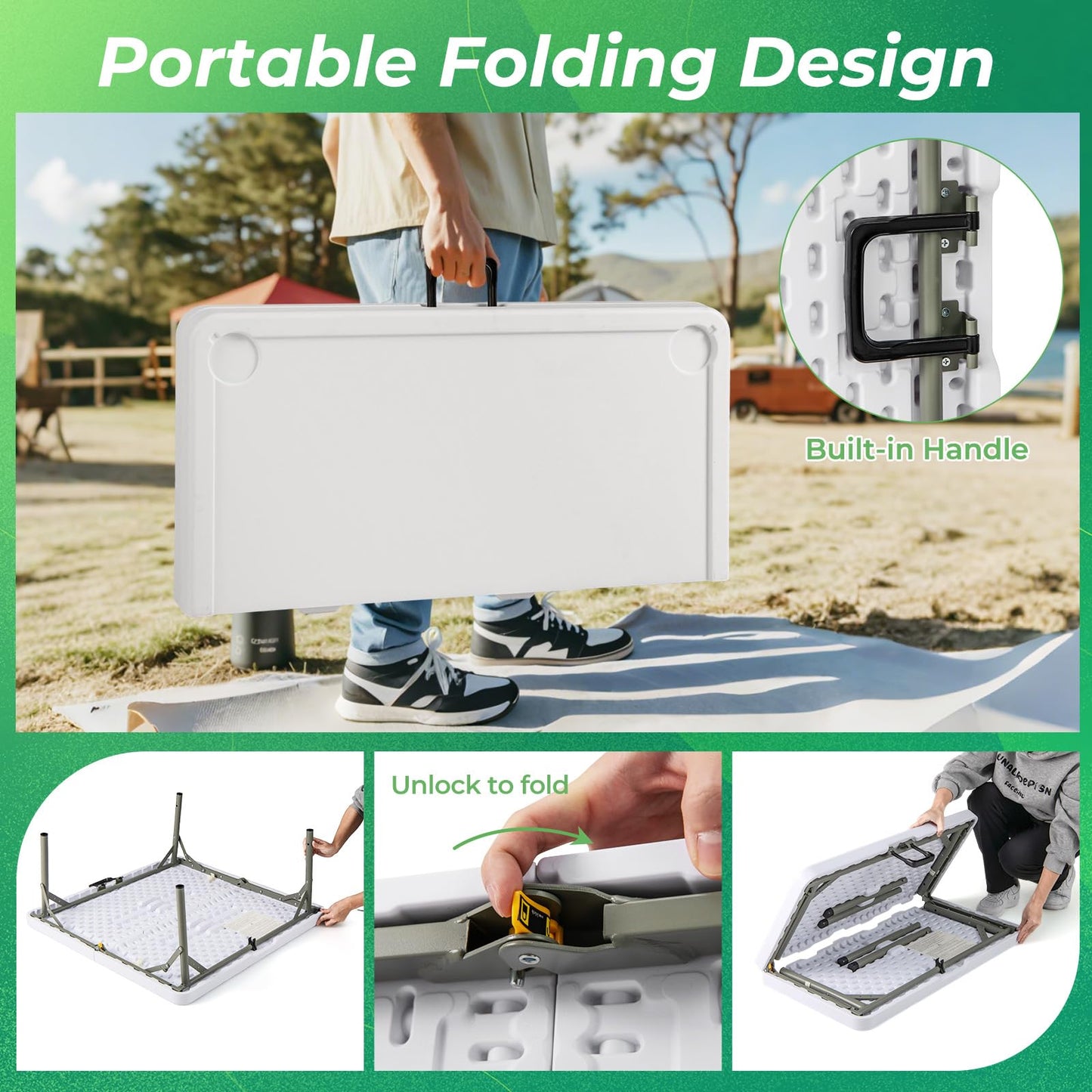 Folding Mahjong Table with Removable Game Mat
