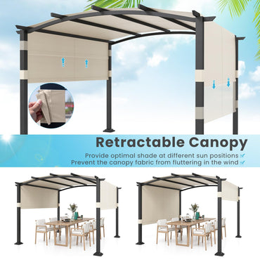 305 x 305 x 218 cm Large Garden Pergola with Sun Shade Canopy