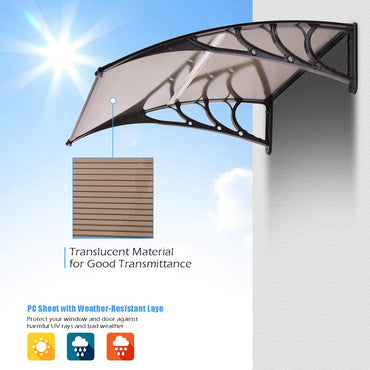 100 x 100cm Polycarbonate Door Awning Canopy