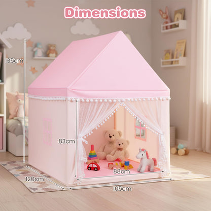 Children's Wooden Frame Playhouse Tent with Mat